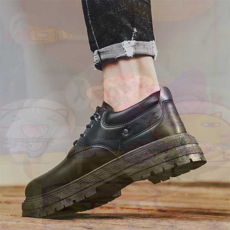 Streetwear Brand Store - Donker natuurlijk leer Mode-sneakers Tennis Herensneakers