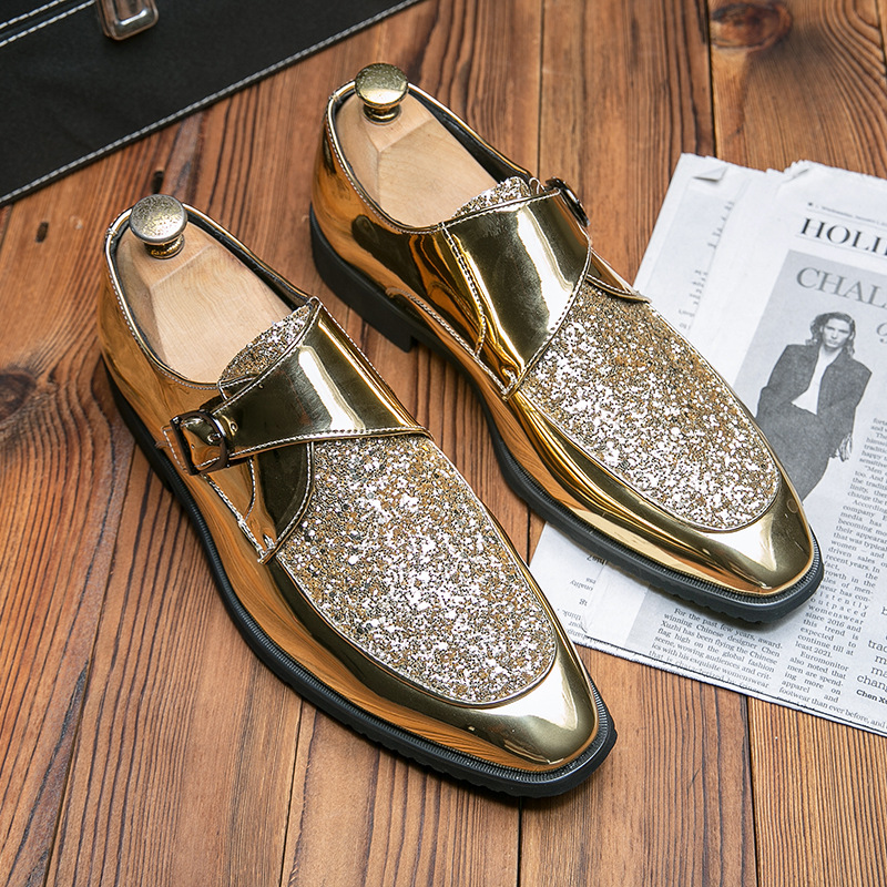 Streetwear Brand Luxury - Luxe lederen herenschoenen Hoge kwaliteit gouden